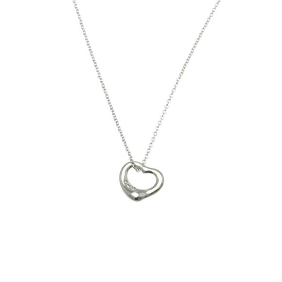 TIFFANY Silver Diamond Heart Necklace